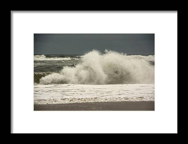 Waves Framed Print featuring the photograph Waves in the Autumn Ocean by Nancy De Flon