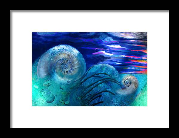 Seascape Framed Print featuring the digital art Waves by Lisa Yount