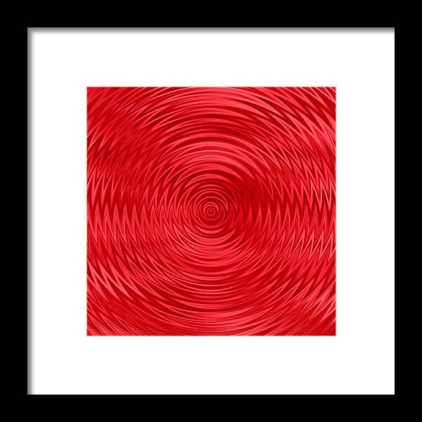 Abstract Framed Print featuring the digital art Wavy Red Background by Valentino Visentini