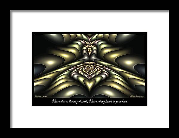 Fractal Framed Print featuring the digital art Way of Truth by Missy Gainer