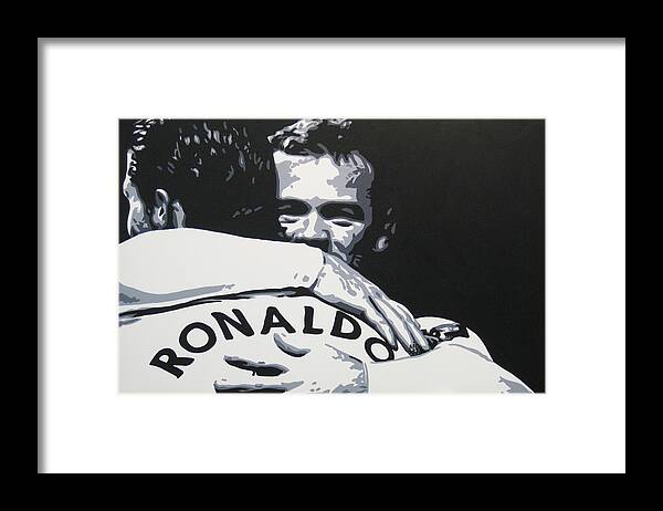 Wayne Rooney Framed Print featuring the painting WAYNE ROONEY and RONALDO - MANCHESTER UNITED FC by Geo Thomson