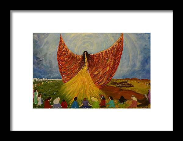 Believe Framed Print featuring the painting We Are Rising by Judy M Watts-Rohanna