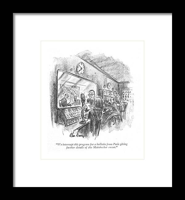 109914 Adu Alan Dunn Framed Print featuring the drawing The Mainbocher Corset by Alan Dunn