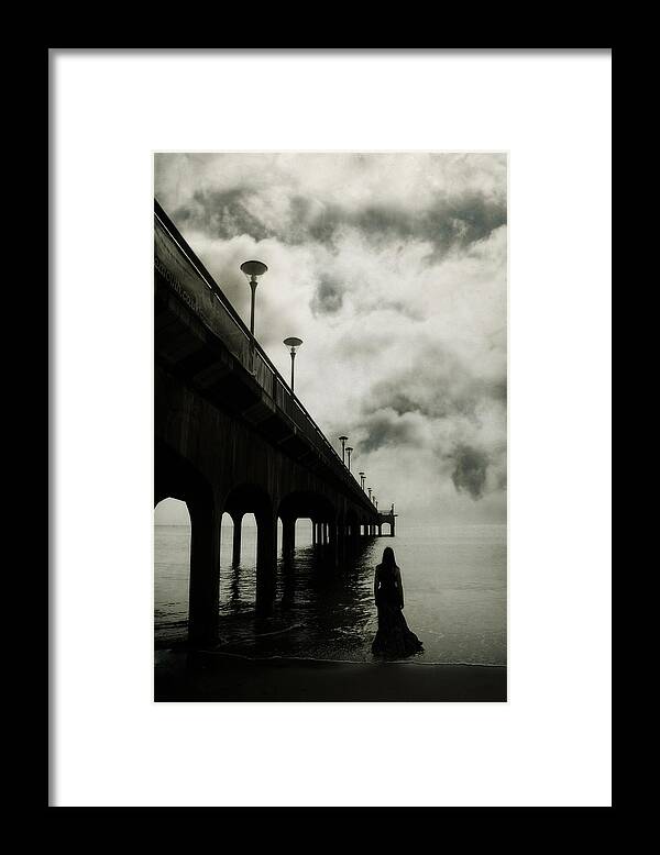 Woman Framed Print featuring the photograph We who fell in love with the sea by Cambion Art