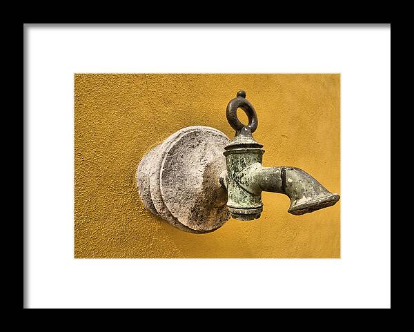 Barcarena Framed Print featuring the photograph Weathered Brass Water Spigot by David Letts