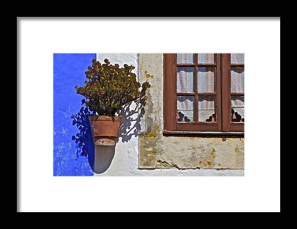 Artistic Framed Print featuring the photograph Weathered Brown Wood Window by David Letts