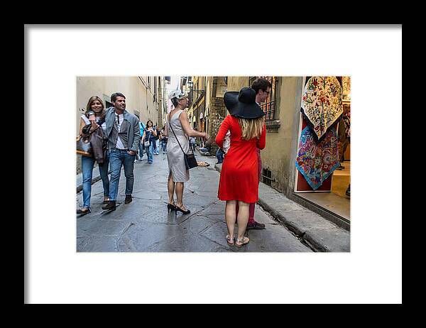 Street Life Framed Print featuring the photograph Wedding or Shopping by Weir Here And There