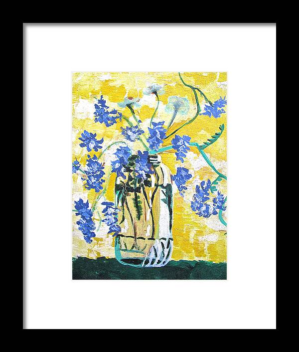 Acrylic Framed Print featuring the painting Weeds in a Jar by Linda Williams