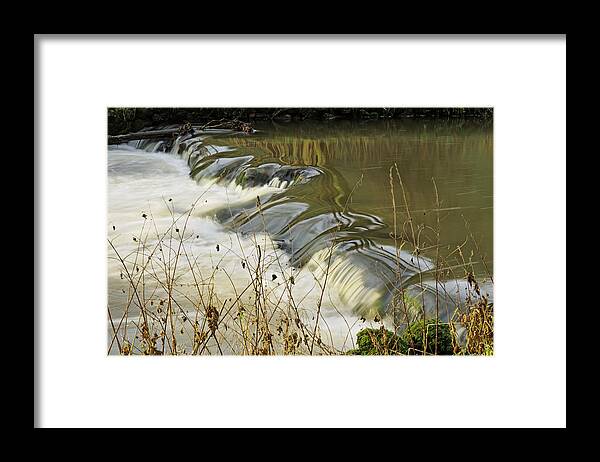 Britain Framed Print featuring the photograph Weir Close-up in Wolfscote Dale by Rod Johnson