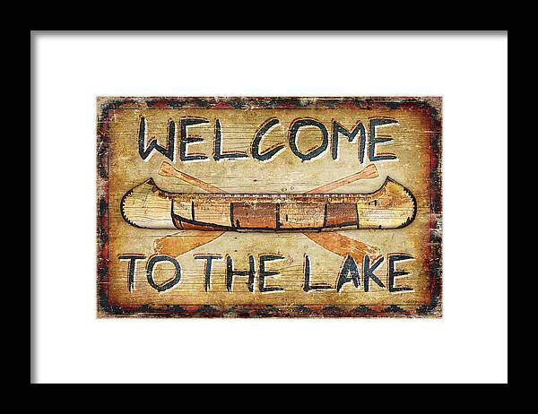 Joe Low Framed Print featuring the painting Welcome To The Lake by JQ Licensing