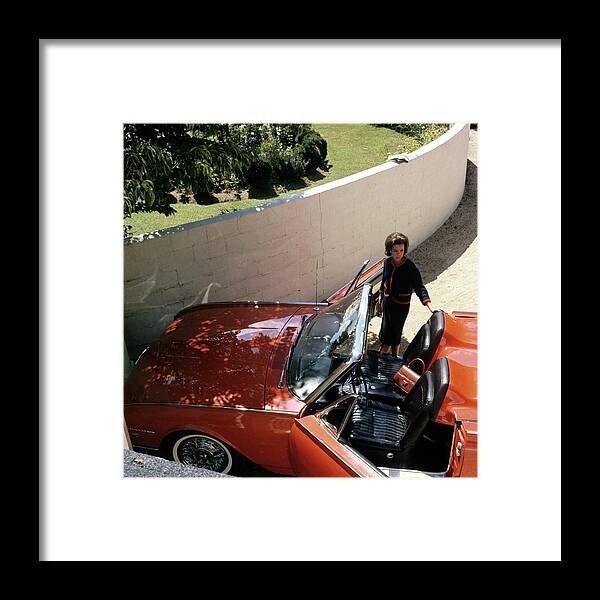 Outdoors Framed Print featuring the photograph Wendy Vanderbilt With A Thunderbird Convertible by Horst P. Horst