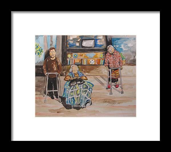 We're Still Here Framed Print featuring the painting We're Still Here by Esther Newman-Cohen
