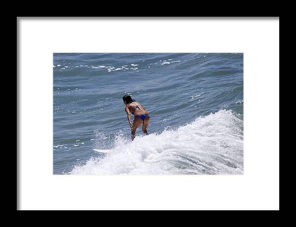 California Beach Framed Print featuring the photograph West Coast Surfer Girl by Duncan Selby