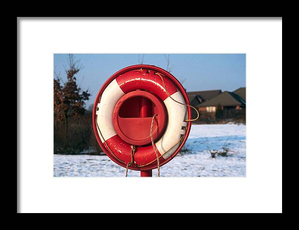 Lifebuoy Framed Print featuring the photograph West Hunsbury Lifebuoy by Gordon James
