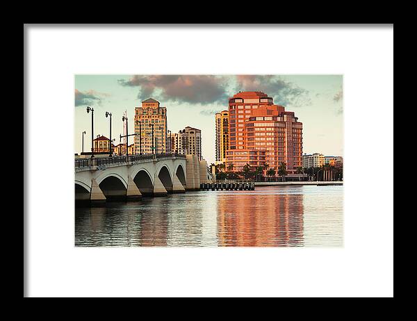 Tranquility Framed Print featuring the photograph West Palm Beach, Florida, Exterior View by Walter Bibikow