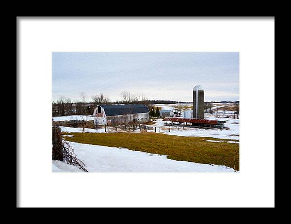 Barn Framed Print featuring the photograph Western New York Farm as an oil painting by Tracy Winter