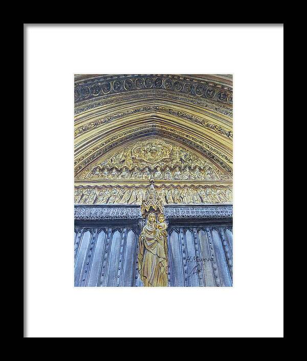 Architecture Framed Print featuring the painting Westminster Abbey IV by Henrieta Maneva