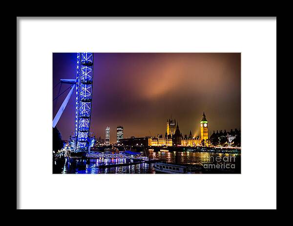 London Framed Print featuring the photograph Westminster And Eye Night Glow by Matt Malloy