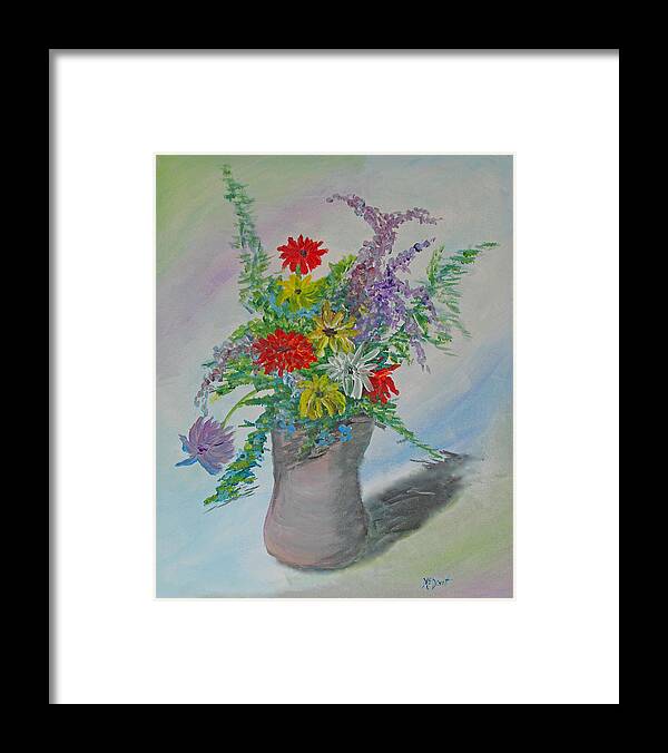 Floral Framed Print featuring the painting Wet on Wet Floral by Barbara McDevitt
