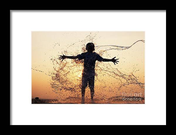 Indian Boy Framed Print featuring the photograph WET by Tim Gainey