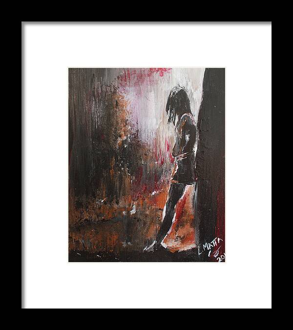 Girl Framed Print featuring the painting We've Got Your Back by Lucy Matta