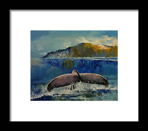 Whale Framed Print featuring the painting Whale Song by Michael Creese