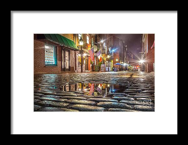 Alley Framed Print featuring the photograph Wharf Street Puddle by Benjamin Williamson