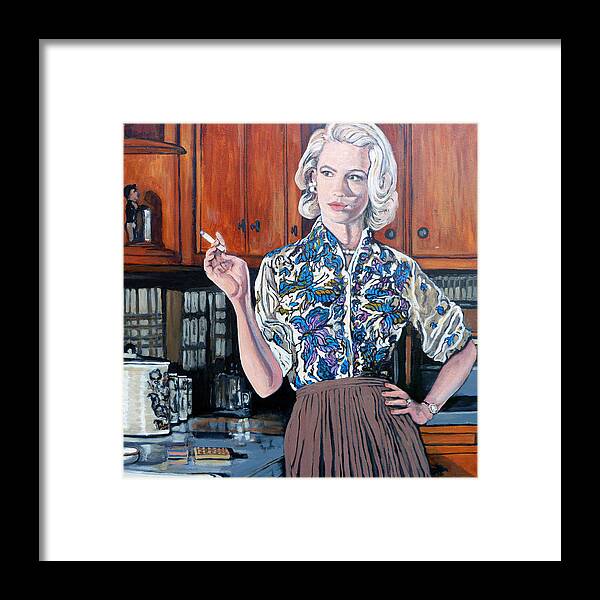 Betty Draper Framed Print featuring the painting What's For Dinner? by Tom Roderick