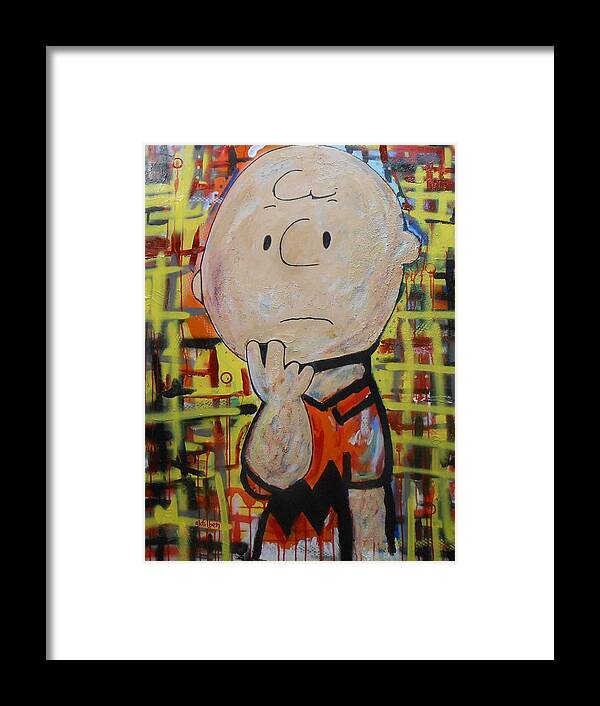 Abstract Framed Print featuring the painting What's Up Dude by GH FiLben