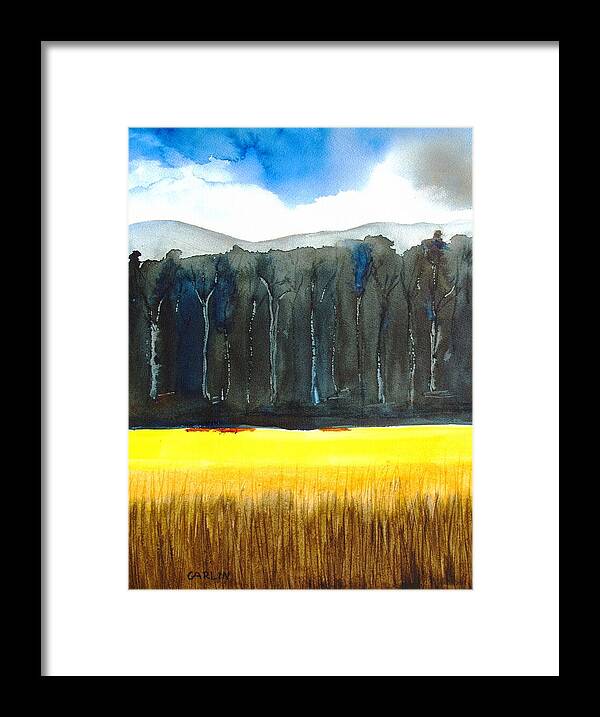 Wheat Field Framed Print featuring the painting Wheat Field 2 by Carlin Blahnik CarlinArtWatercolor