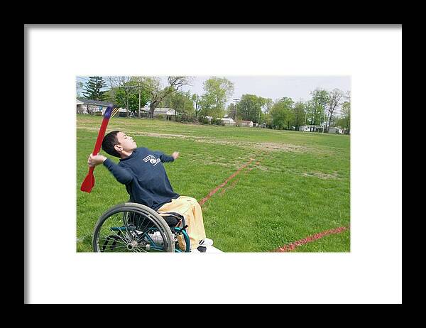 Human Framed Print featuring the photograph Wheelchair Athletics by Jim West