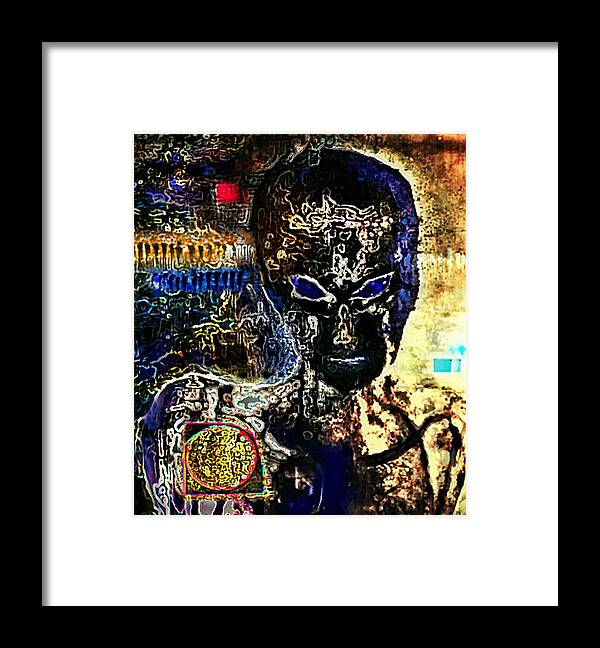 Darkness Framed Print featuring the mixed media When Darkness Falls by Hartmut Jager