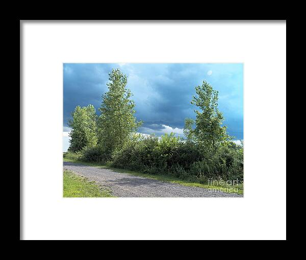 Clouds Framed Print featuring the painting When the Clouds Roll In by Judy Via-Wolff