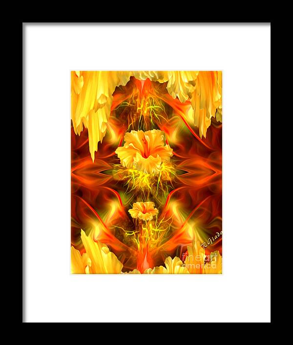 Abstract Framed Print featuring the digital art Where the flowers go to pray by Giada Rossi