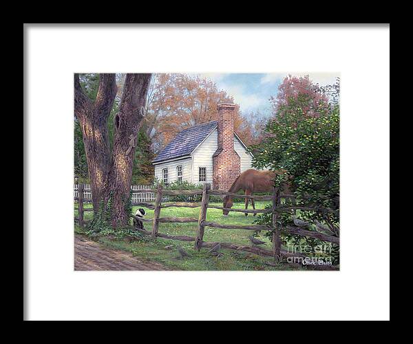 Folk Art Framed Print featuring the painting Where Time Moves Slower by Chuck Pinson