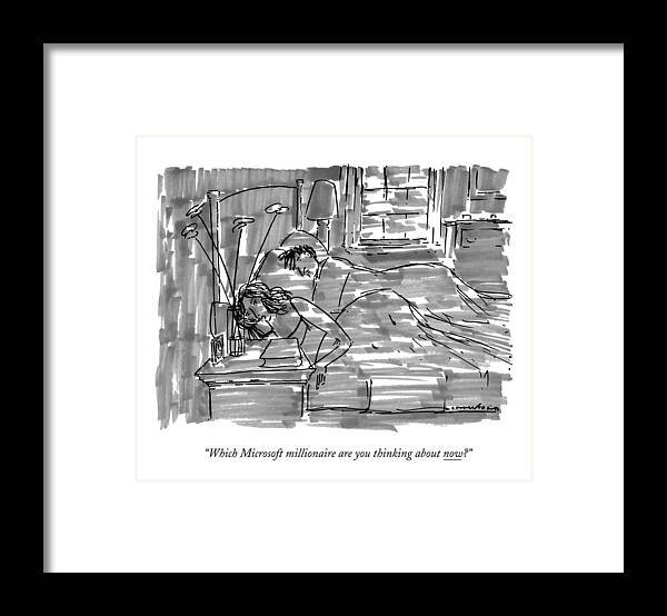 Insomnia Framed Print featuring the drawing Which Microsoft Millionaire Are You Thinking by Michael Crawford