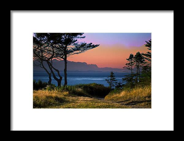 Whidbey Island Sunset Framed Print featuring the photograph Whidbey Island Sundown by Georgianne Giese