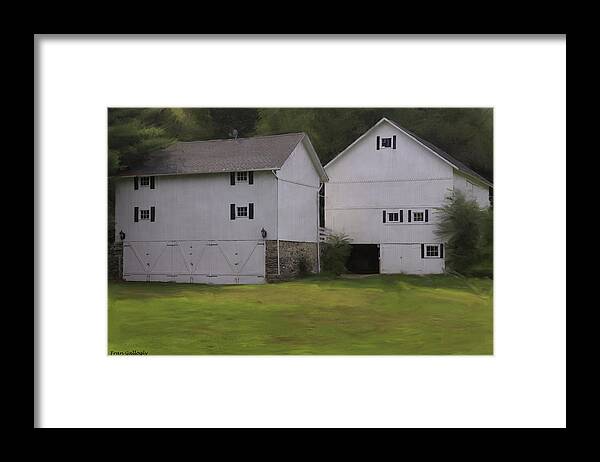 Barns Framed Print featuring the photograph White Barns by Fran Gallogly