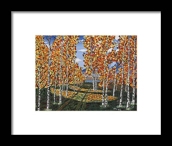 Wall Art Framed Print featuring the painting White Birch Reservoir Painting by Jeffrey Koss