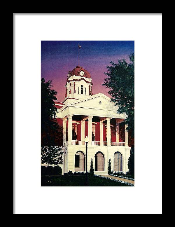 White County Framed Print featuring the painting White County Courthouse by Glenn Pollard