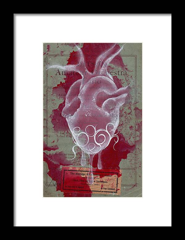 Heart Framed Print featuring the painting White Heart by Abril Andrade
