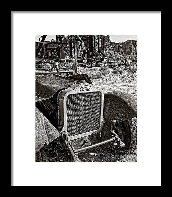 Old Truck Framed Print featuring the photograph White Heat in Black and White by Lee Craig