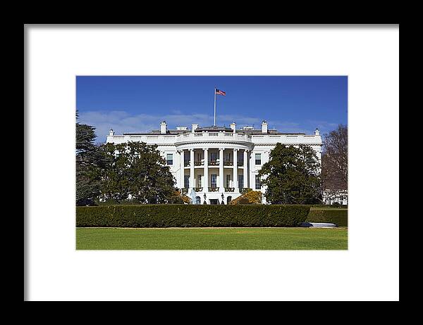 Grass Framed Print featuring the photograph White House at midday by Allan Baxter