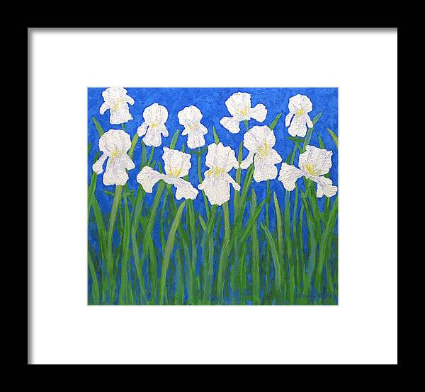 Iris Paintings Framed Print featuring the painting White Irises by J Loren Reedy