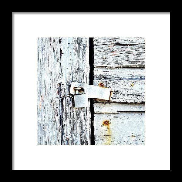 Textureholics Framed Print featuring the photograph White Lock by Julie Gebhardt