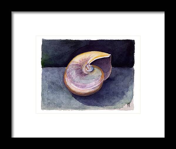 Nautilus Shells Framed Print featuring the painting White Nautilus by Katherine Miller
