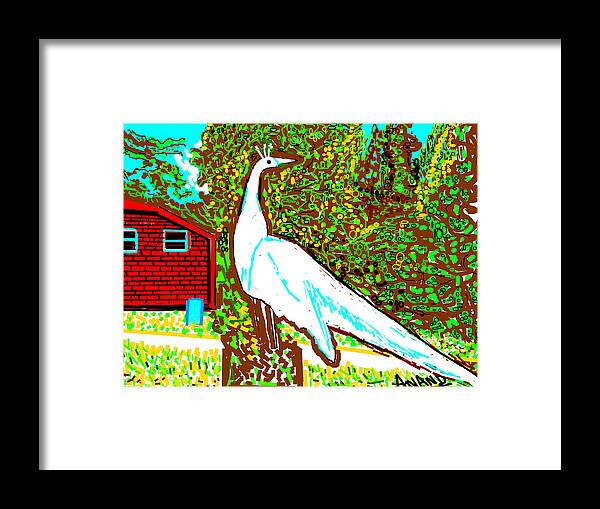 White Peacock Framed Print featuring the digital art White Peacock by Anand Swaroop Manchiraju