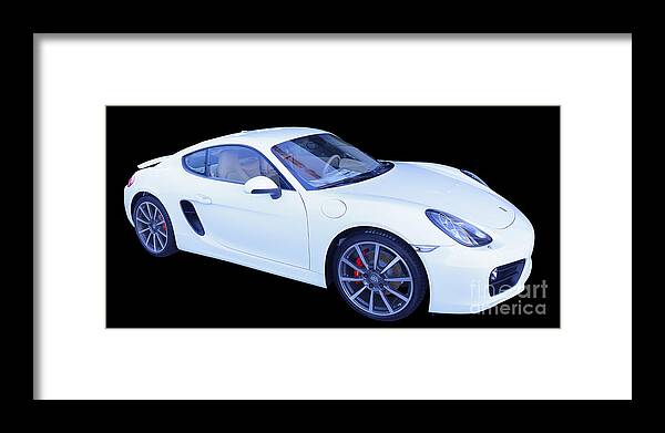  2014 Framed Print featuring the photograph White Porsche Cayman S by Robert Loe