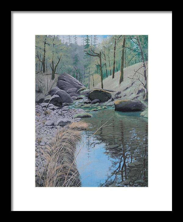 Creek Framed Print featuring the painting White Rock Creek by Michael Putnam