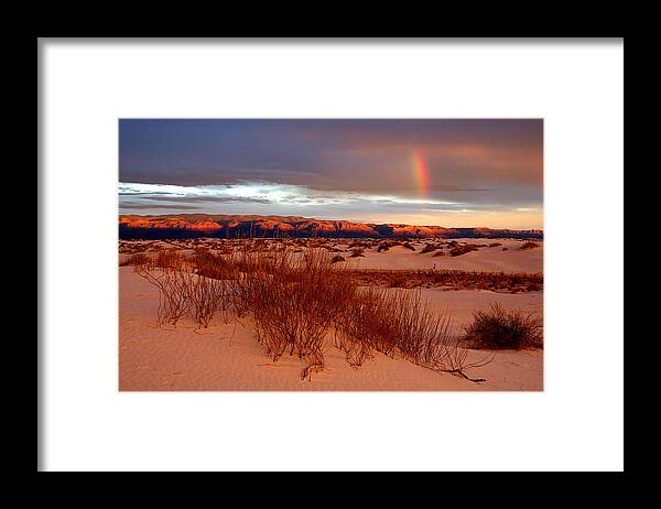 White Sands Framed Print featuring the photograph White Sands Sunset by Christopher McKenzie